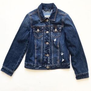 Abercrombie kids distressed denim jacket EUC 9-10Y